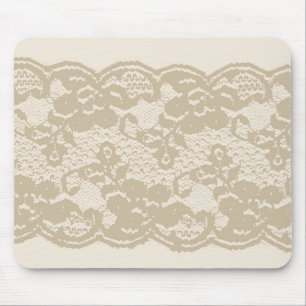 Beige lace mouse pad