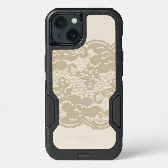 Beige lace otterbox iPhone case (Back)