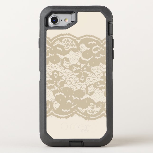 Beige lace otterbox iPhone case (Back)
