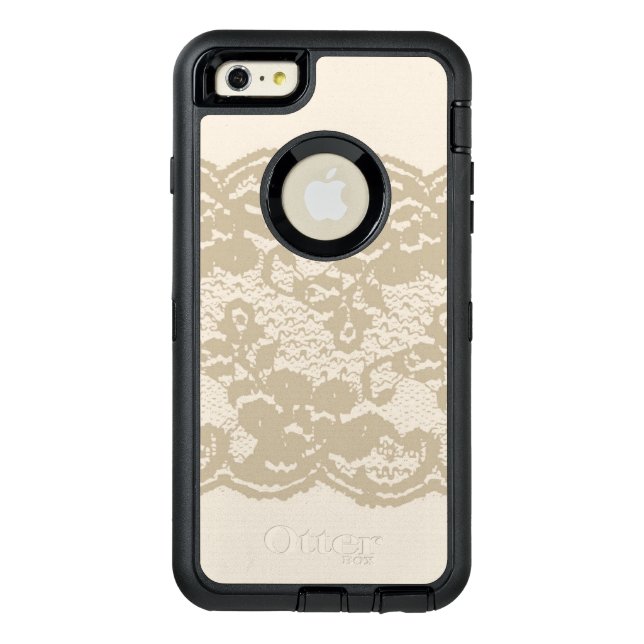 Beige lace otterbox iPhone case (Back)