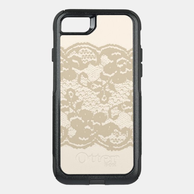 Beige lace otterbox iPhone case (Back)