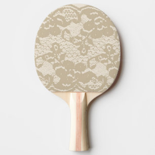 Beige lace Ping-Pong paddle
