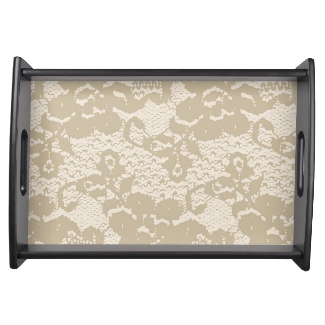 Beige lace serving tray (Front)