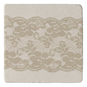 Beige lace trivet