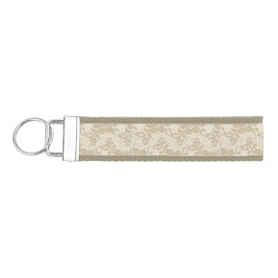 Beige lace wrist keychain