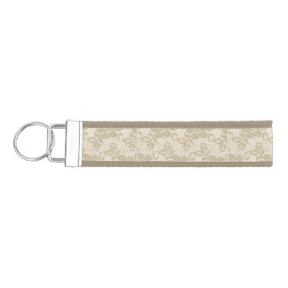 Beige lace wrist keychain
