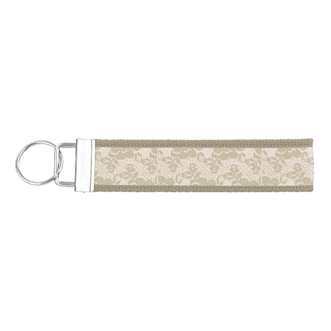 Beige lace wrist keychain (Keys on Left)