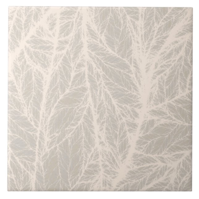 Beige Leaf Texture Ceramic Tile (Front)