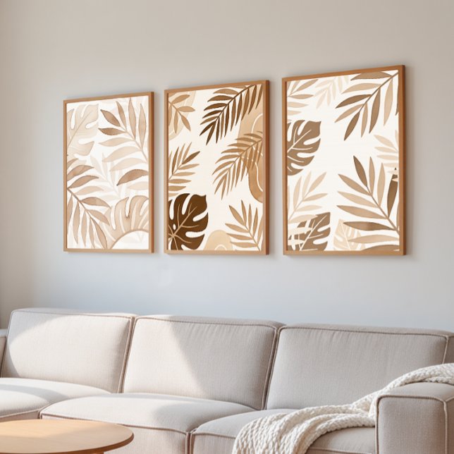 Beige Leaf Zen Minimalist Wall Art Wall Art Sets (Creator Uploaded)