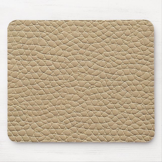🤍 Beige Leather Desk Calm Modern Office 🤍 Mouse Pad (Front)