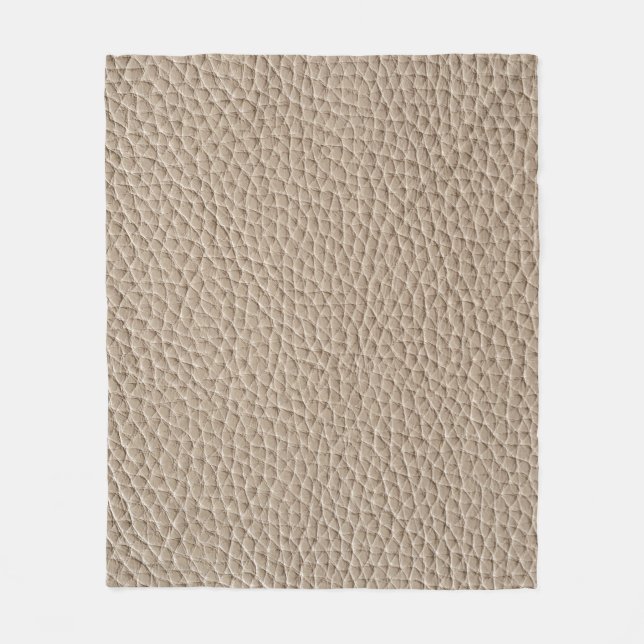 Beige leather texture, seamless background. fleece blanket (Front)
