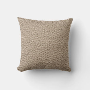 Beige leather texture, seamless background. throw pillow