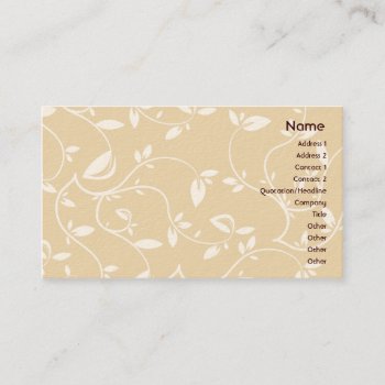 Beige Leaves - Business Business Card by ZazzleProfileCards at Zazzle