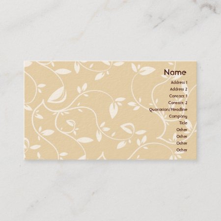 Beige Leaves - Business Business Card