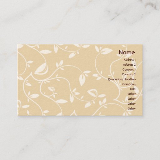 Customizable Beige Leaves - Business Business Card