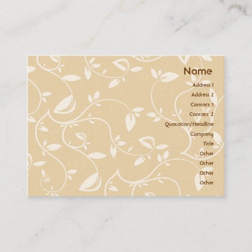Beige Leaves - Chubby Business Card Templates