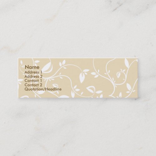 Beige Leaves - Skinny Business Card