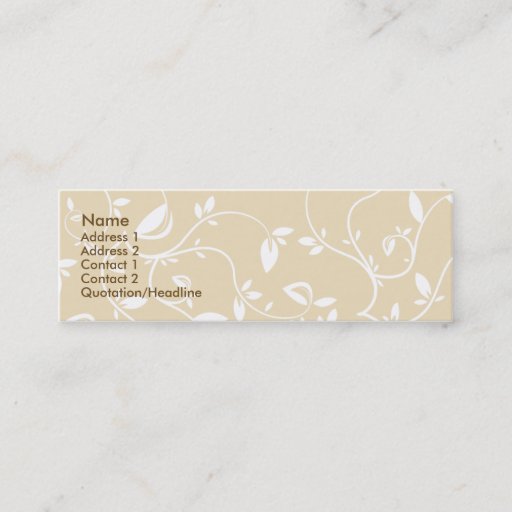 Customizable Beige Leaves - Skinny Business Card