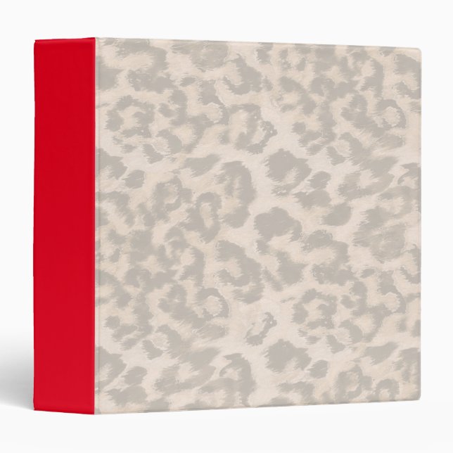 Beige leopard print. 3 ring binder (Front/Spine)