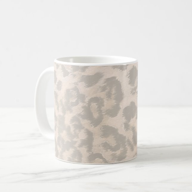 Beige leopard print. coffee mug (Front Left)