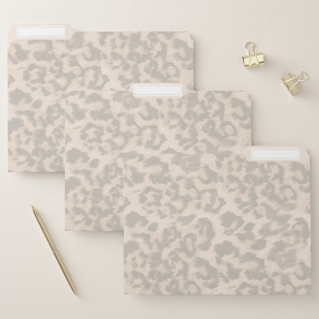 Beige leopard print . file folder (Set)