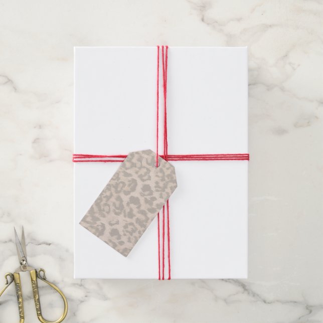 Beige leopard print. gift tags (With Twine)