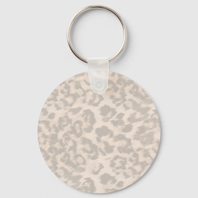 Beige leopard print. keychain (Front)