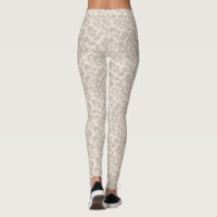 Beige & Brown Leopard - Beige Animal Leggings