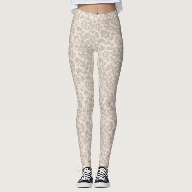 Beige leopard print . leggings (Front)