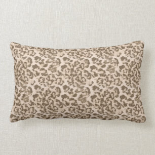 Beige leopard print . lumbar pillow