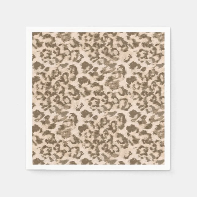 Beige leopard print . napkins (Front)