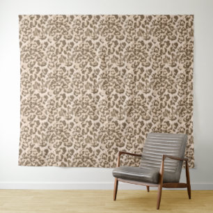 Beige leopard print . tapestry