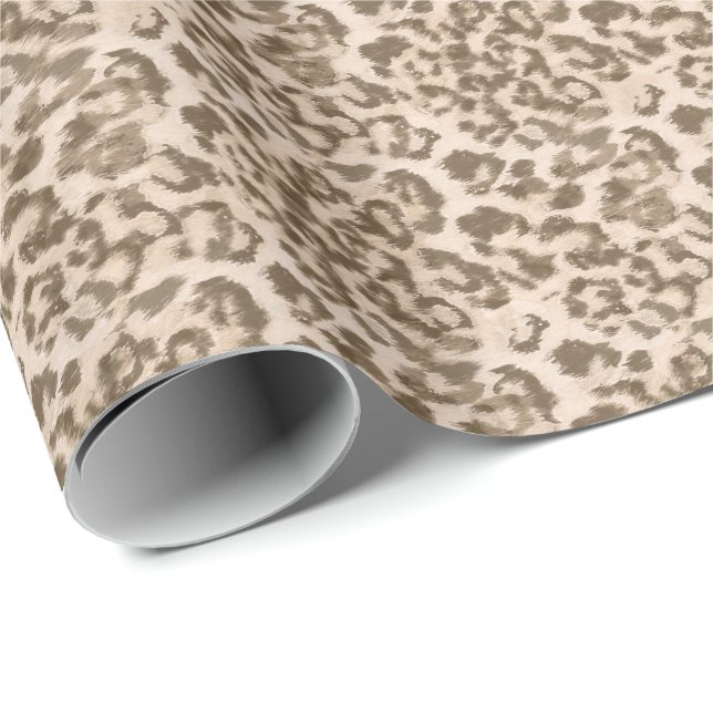 Beige leopard print . wrapping paper (Roll Corner)