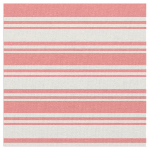Beige & Light Coral Lines/Stripes Pattern Fabric
