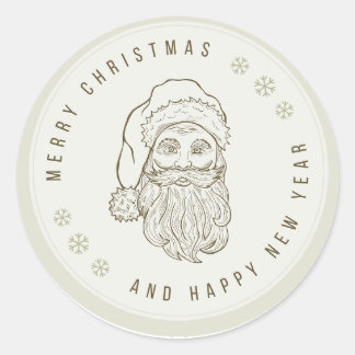 Beige Light Green Vintage Merry Christmas STICKER