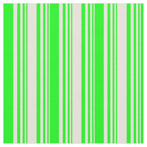 Beige & Lime Stripes Pattern Fabric
