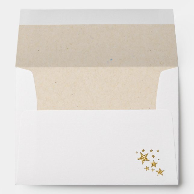 Beige lined Christmas Envelope (Back (Bottom))