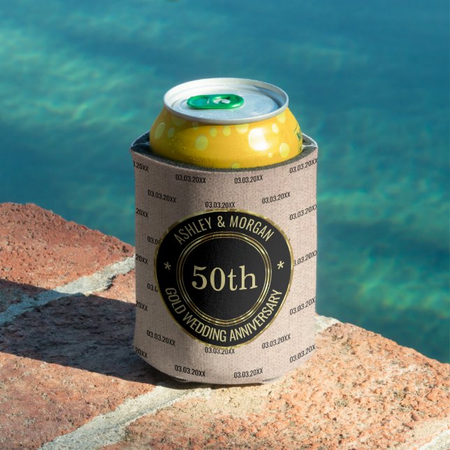 Beige Linen Annivarsary Can Cooler (In Situ Pool)