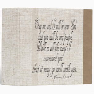 Beige Linen Bible Avery Binder
