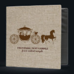 Beige Linen Burlap Look Brown Wedding Horse Binder<br><div class="desc">Elegant simple beige tones linen burlap fabric look. Brown tones wedding horse. ( These are image of linen burlap and not real linen). Fully customizable every binder template.</div>