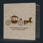 Beige Linen Burlap Look Brown Wedding Horse Binder<br><div class="desc">Elegant simple beige tones linen burlap fabric look. Brown tones wedding horse. ( These are image of linen burlap and not real linen). Fully customizable every binder template.</div>