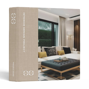 Beige Linen Company Logo Design Project Photo 3 Ring Binder