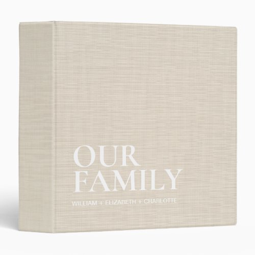 Beige Linen Family Album Wedding Memory Book 3 Ring Binder