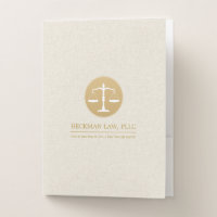 Beige Linen Gold Justice Logo
