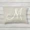 Beige Linen Gray White Monogram Wedding Keepsake