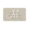 Beige Linen Grey Simple Plain Monogram