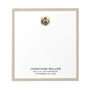 Beige Linen Legal Notepad