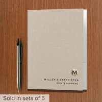 Beige Linen Luxury Gold Initial Logo