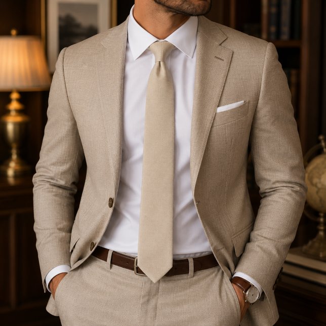 Beige Linen Neck Tie (Creator Uploaded)