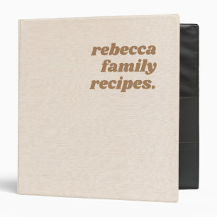 Beige linen texture image brown typography 3 ring binder